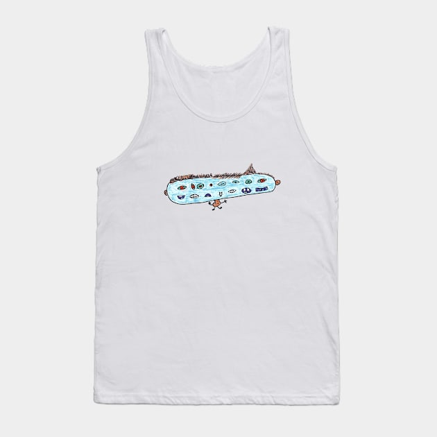 8 Eyes, 7 Mouths, 1 Man Tank Top by G-Worthy